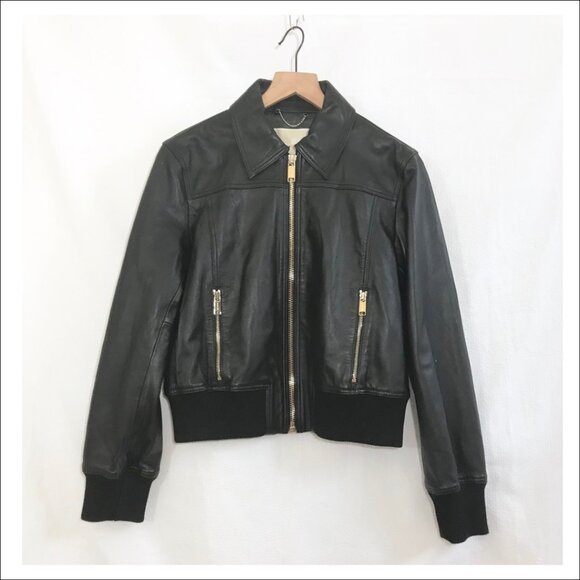 Michael for Michael Kors Faux Leather Bomber Jacket Sample  - Med - NWT  If new - Picture 4 of 10